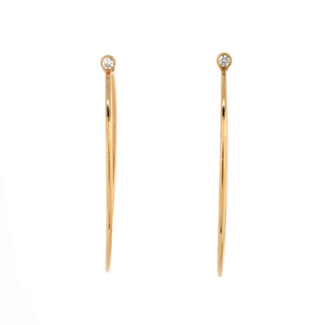 Tiffany & Co. Elsa Peretti Diamond Hoop Earrings 18K Rose Gold with Diamonds