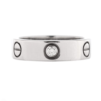 Cartier Love 3 Diamonds Band Ring 18K White Gold with Diamond