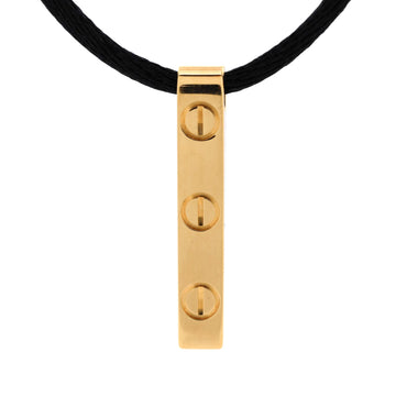Cartier Love Bar Pendant Cord Necklace 18K Yellow Gold
