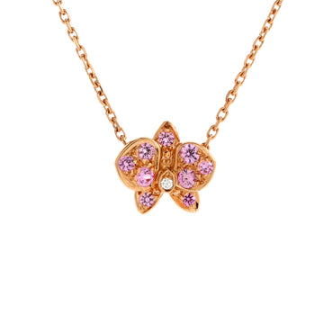 Cartier Caresse D'Orchidees Necklace 18K Rose Gold with Sapphires and Diamond Small
