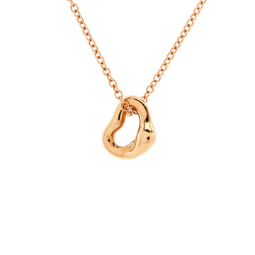 Tiffany & Co. Elsa Peretti Open Heart Pendant Necklace 18K Rose Gold 7mm