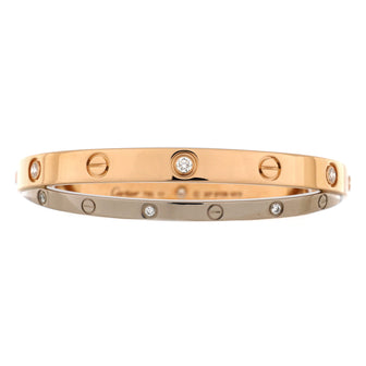 Cartier Double Love Bracelet 18K Rose Gold with 18K White Gold with Diamonds