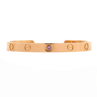 Cartier Love Cuff Bracelet 18K Rose Gold with Pink Sapphire