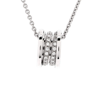 Bvlgari B.Zero1 Pendant Necklace 18K White Gold with Diamonds
