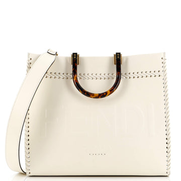 Fendi Sunshine Shopper Tote Whipstitch Leather Medium