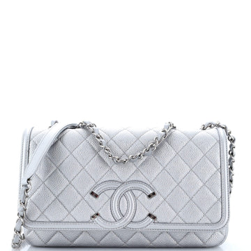 Chanel Filigree Flap Bag Quilted Caviar Medium