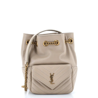 Saint Laurent Joe Bucket Bag Matelasse Chevron Leather Mini