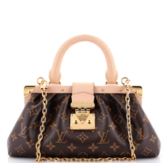 Louis Vuitton Monogram Top Handle Frame Clutch Monogram Canvas