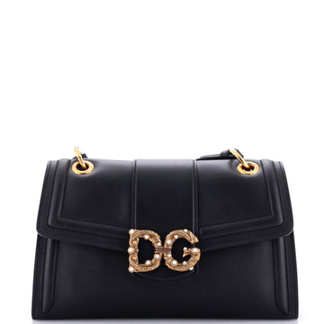 Dolce & Gabbana Amore Flap Shoulder Bag Leather Medium