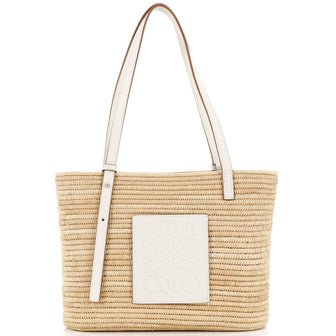 Loewe Square Basket Tote Woven Raffia Small
