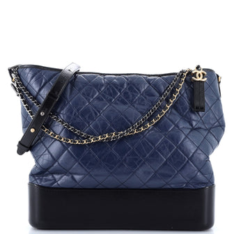 Chanel Bicolor Gabrielle Hobo Quilted Aged Calfskin Large
