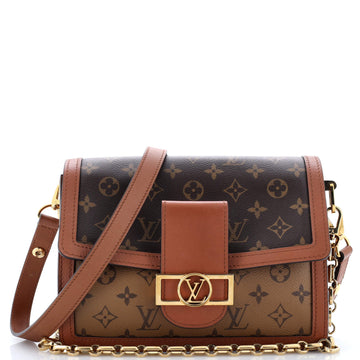 Louis Vuitton Dauphine Shoulder Bag Reverse Monogram Canvas MM