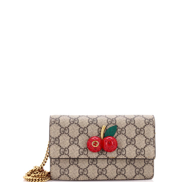 Gucci Cherries Wallet on Chain GG Coated Canvas Mini
