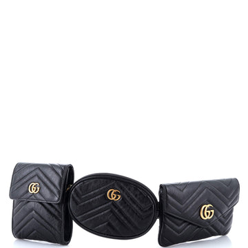 Gucci GG Marmont Multi Pocket Belt Bag Matelasse Leather