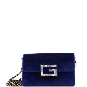 Gucci G Broadway Shoulder Bag Velvet with Crystals Small