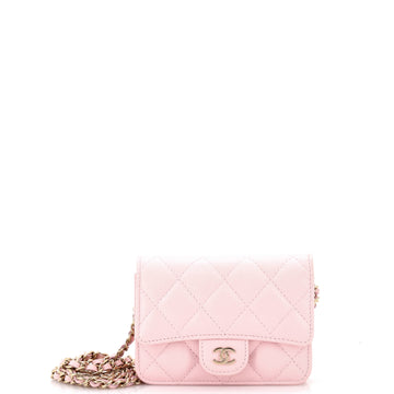 Chanel Classic Flap Clutch with Chain Quilted Caviar Small