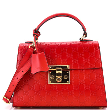 Gucci Padlock Top Handle Bag Guccissima Leather Small