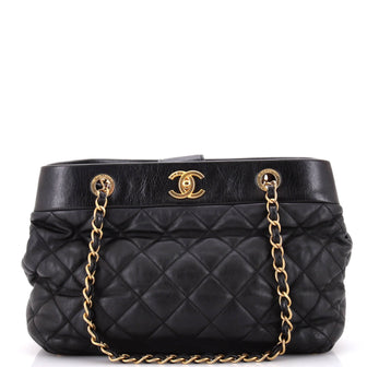 Chanel Soft Elegance Tote Quilted Distressed Calfskin Medium