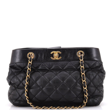 Chanel Soft Elegance Tote Quilted Distressed Calfskin Medium