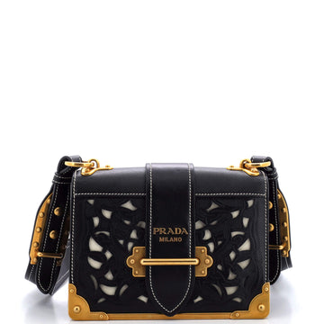 Prada Cahier Crossbody Bag Laser Cut Calfskin Small