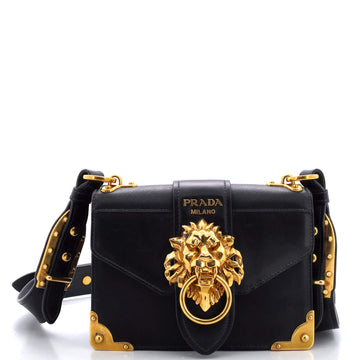 Prada Animalier Cahier Crossbody Bag City Calf and Saffiano Small