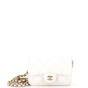 Chanel Classic Flap Clutch with Chain Quilted Caviar Small