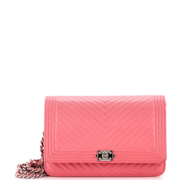 Chanel Boy Wallet on Chain Chevron Calfskin