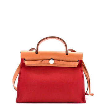 Hermes Herbag Zip Leather and Toile 31