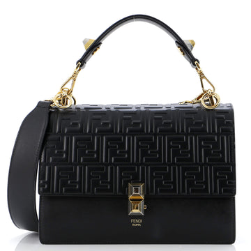 Fendi Kan I Bag Zucca Embossed Leather Medium