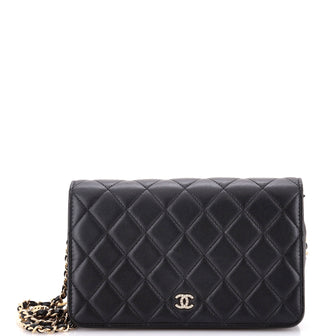 Chanel Pearl Strap Wallet on Chain Quilted Iridescent Lambskin