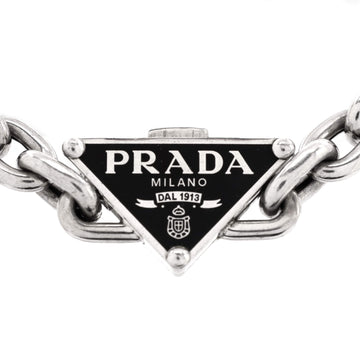 Prada Symbole Pendant Necklace Sterling Silver