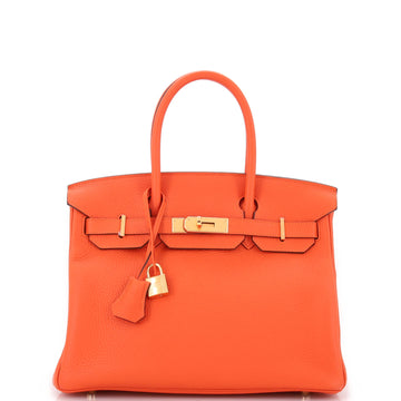 Hermes Birkin Handbag Orange Togo with Gold Hardware 30