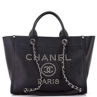 Chanel Deauville Tote Studded Caviar Small