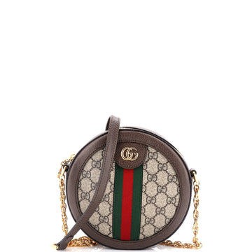 Gucci Ophidia Round Shoulder Bag GG Coated Canvas Mini