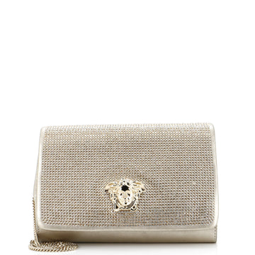 Versace Palazzo Medusa Chain Crossbody Bag Crystal Embellished Leather
