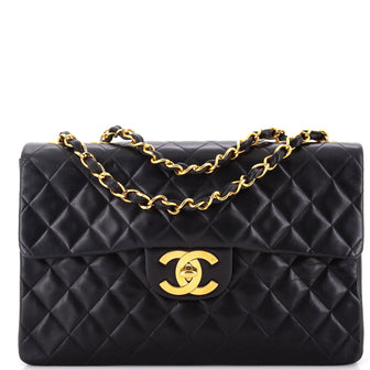 Chanel Vintage Classic Single Flap Bag Quilted Lambskin Maxi
