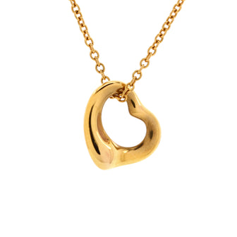 Tiffany & Co. Elsa Peretti Open Heart Pendant Necklace 18K Yellow Gold 11mm