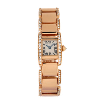Cartier Tankissime Quartz Watch Rose Gold with Diamond Bezel and Bracelet 16