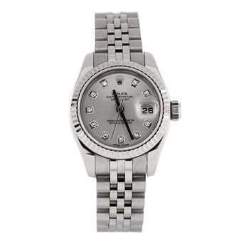 Rolex Oyster Perpetual Datejust Automatic Watch Stainless Steel and White Gold with Diamond Markers 26