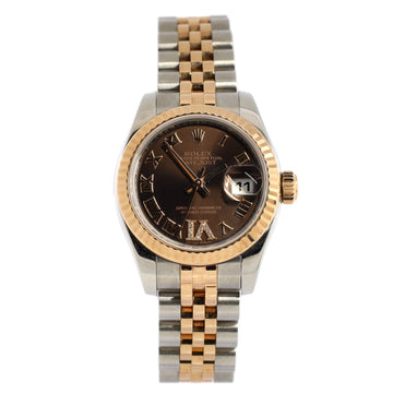 Rolex Oyster Perpetual Datejust Automatic Watch Stainless Steel and Rose Gold with Diamond VI Numeral 31