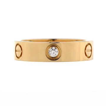 Cartier Love 3 Diamonds Band Ring 18K Yellow Gold with Diamonds