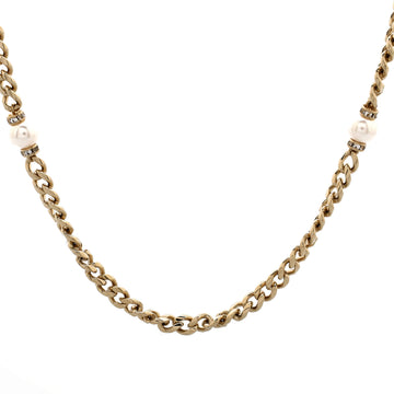 Chanel CC No.5 Perfume Bottle Long Necklace Metal with Resin, Faux Pearls and Crystals