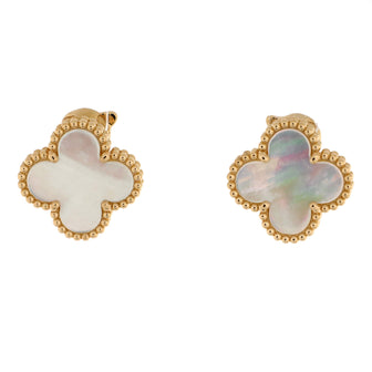 Van Cleef & Arpels Vintage Alhambra Earrings 18K Yellow Gold and Mother of Pearl