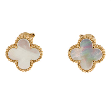 Van Cleef & Arpels Vintage Alhambra Earrings 18K Yellow Gold and Mother of Pearl