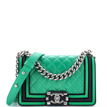 Chanel Boy Flap Bag Quilted Lambskin with Rubber Small