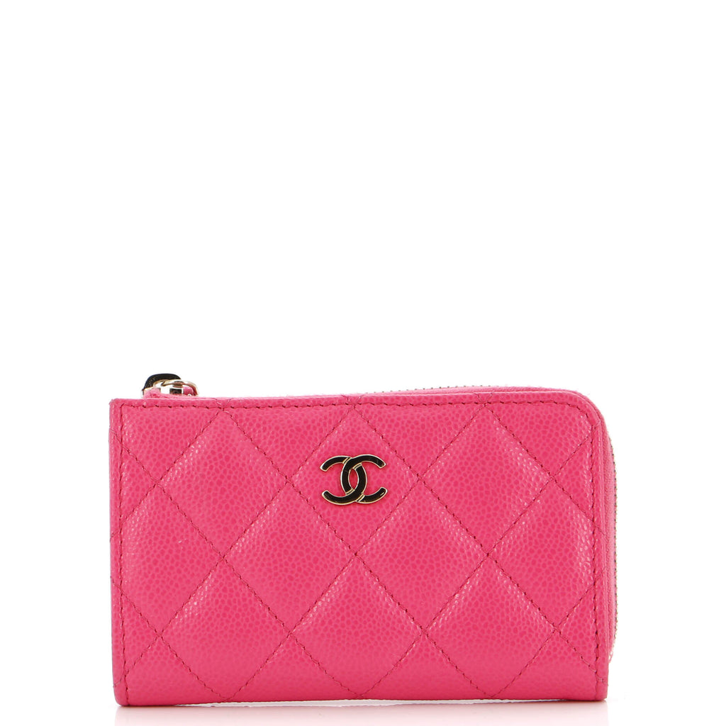 Key Pouch Quilted Caviar / pink