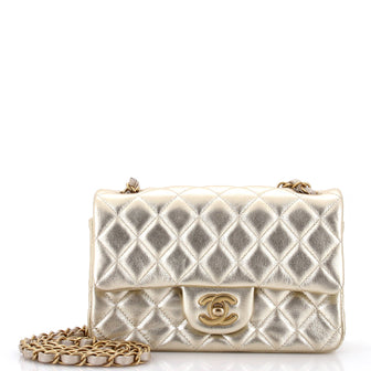 Chanel Classic Single Flap Bag Quilted Metallic Lambskin Mini