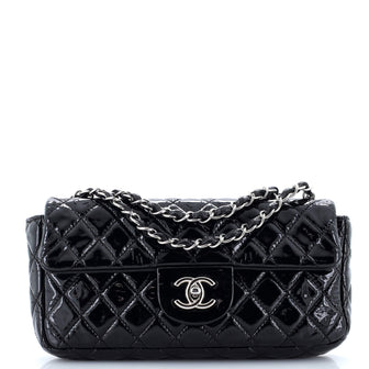 Chanel Classic Single Flap Bag Quilted Patent East West