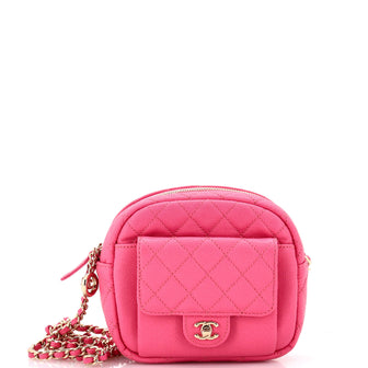 Chanel CC Day Camera Case Quilted Caviar Small