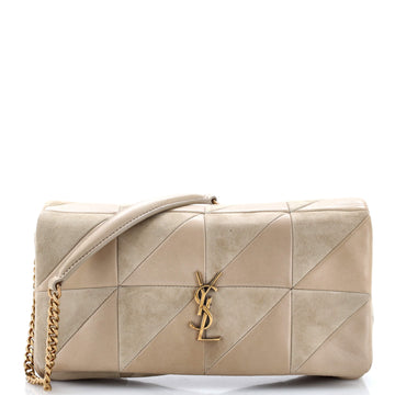 Saint Laurent Jamie Baguette Shoulder Bag Quilted Leather and Suede Medium